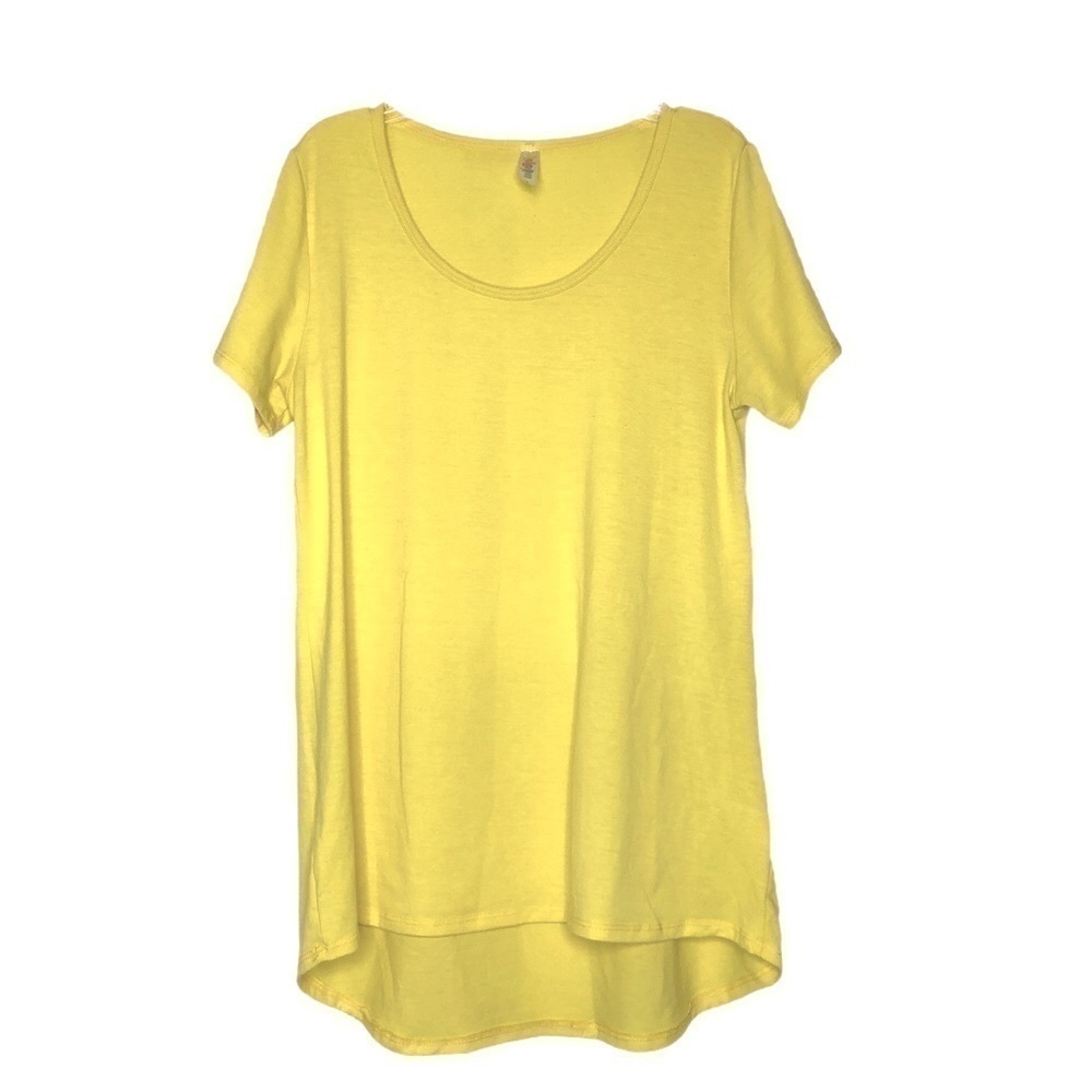 New - LULAROE CLASSIC T Short Sleeve, Scoop Neck Top Solid Yellow - Size Small